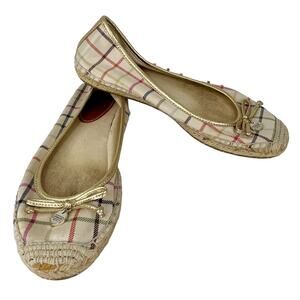 Coach Royce Flats Cream Gold Bow Charm 8B